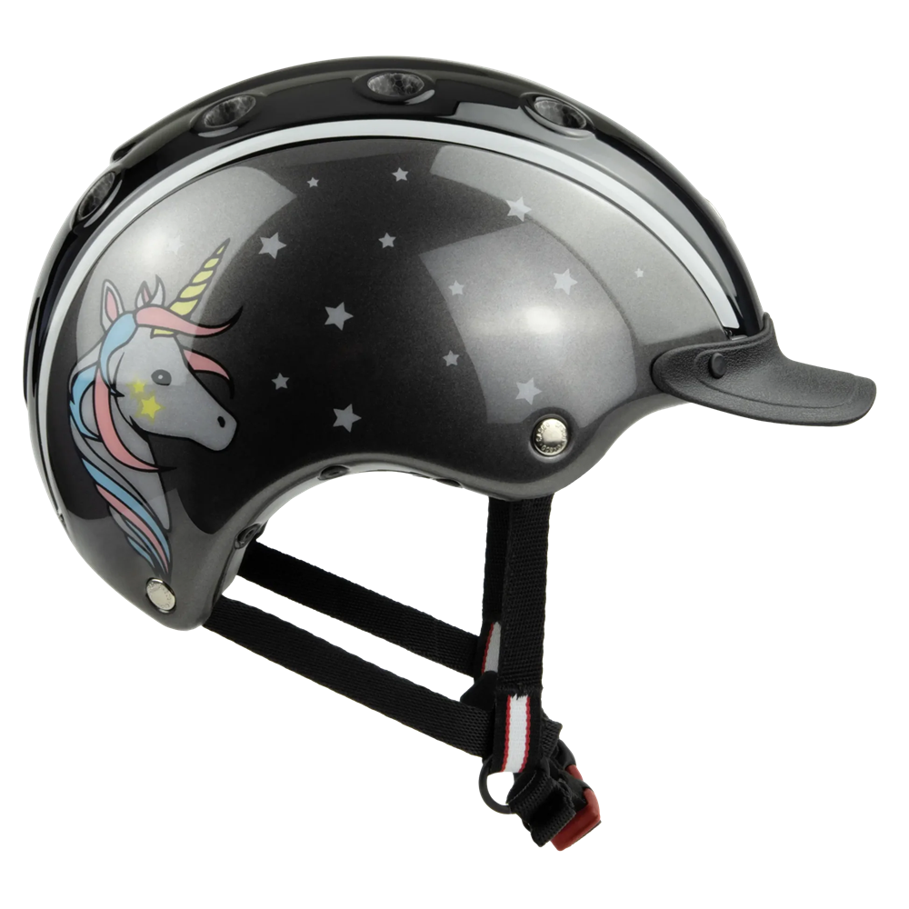 Šalmas CASCO Nori Black Gray Unicorn vaikams Šalmas CASCO Nori Black Gray Unicorn vaikams